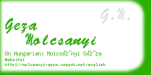 geza molcsanyi business card